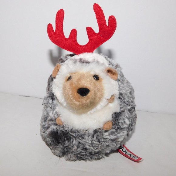 Spicy Holiday Christmas Hedgehog Plush With Antlers 5" Douglas Cuddle Toy - Picture 1 of 7